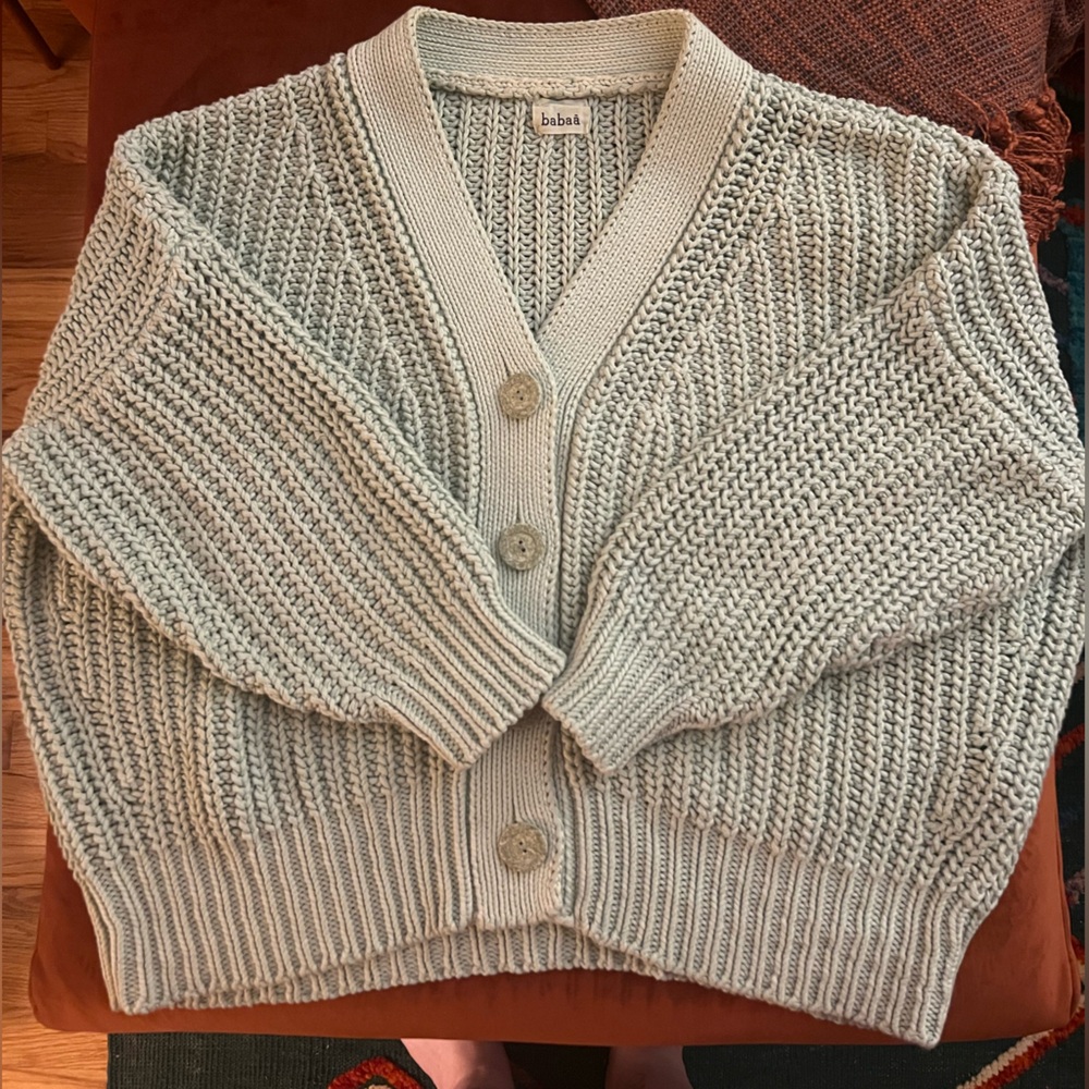 Babaa No16 cardigan Ice lagoon EUC